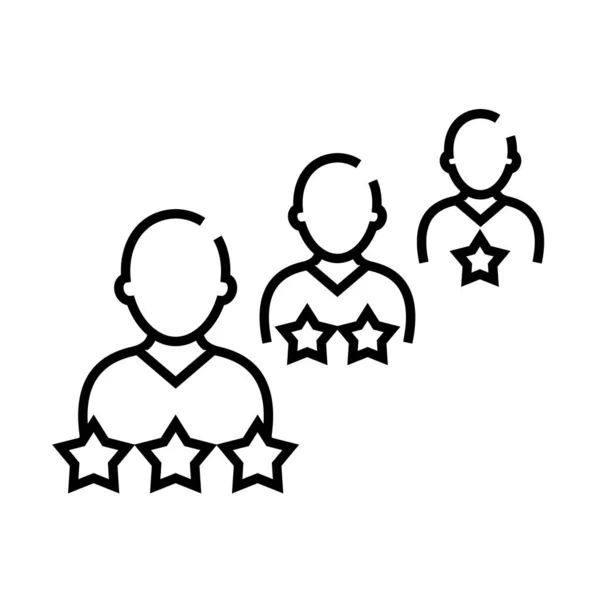 Icône de la ligne d'évaluation des employés, signe conceptuel, illustration vectorielle, symbole linéaire . — Image vectorielle