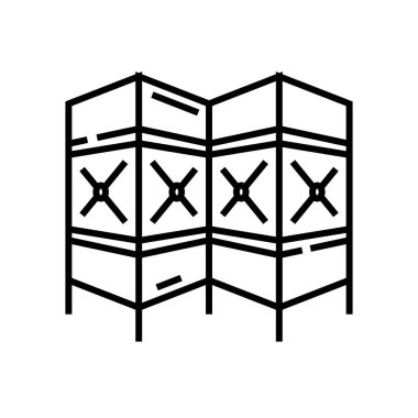 Buzdolabı çizgisi simgesi, kavram işareti, taslak vektör çizimi, doğrusal sembol.