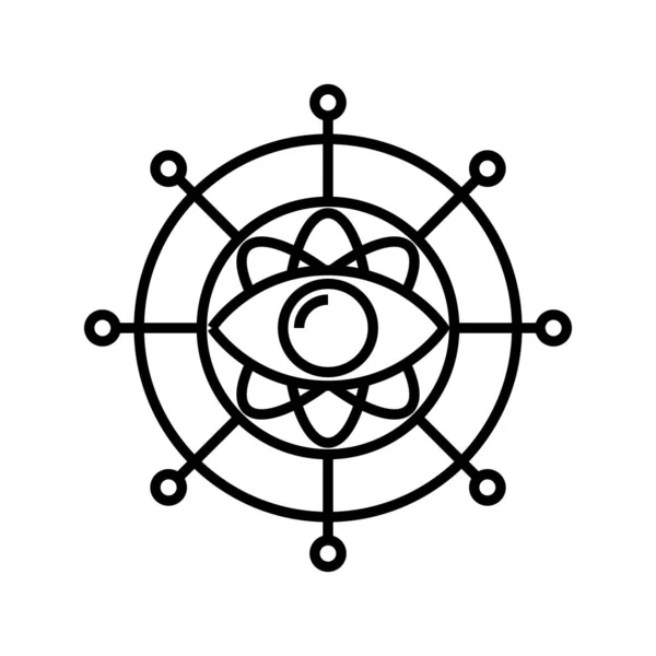 Folgendes Augenliniensymbol, Konzeptzeichen, Umrissvektorabbildung, lineares Symbol. — Stockvektor