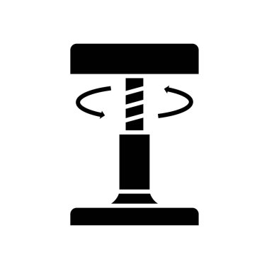 Sınıf başkanı siyah simge, konsept illüstrasyon, vektör düz sembol, kabartma işareti.