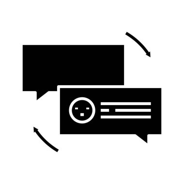 Sohbet simgesi, konsept illüstrasyon, vektör düz sembol, kabartma işareti.