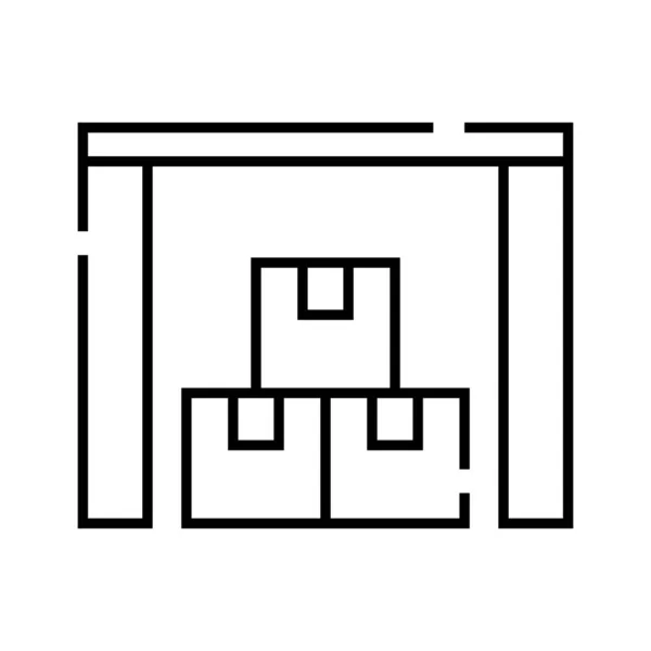Zone de stockage des marchandises icône de ligne, signe conceptuel, illustration vectorielle de contour, symbole linéaire . — Image vectorielle
