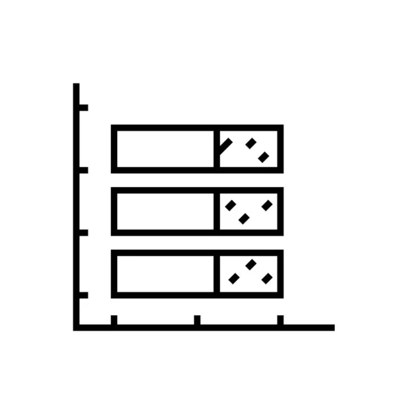 Ikona grafické datové linie, koncept, obrys vektorové ilustrace, lineární symbol. — Stockový vektor