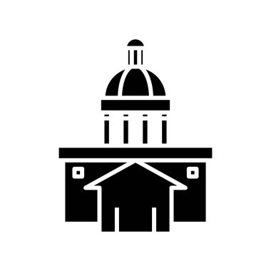 Capitol siyah simgesi, konsept illüstrasyon, vektör düz sembol, kabartma işareti.