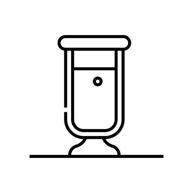 Sıcak şarap içecek çizgisi simgesi, konsept işareti, taslak vektör çizimi, doğrusal sembol.