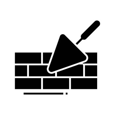 Brocklying siyah simgesi, konsept illüstrasyon, vektör düz sembol, kabartma işareti.