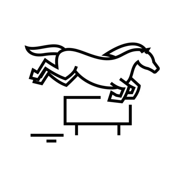 Paardenspringlijn icoon, conceptteken, schema vectorillustratie, lineair symbool. — Stockvector