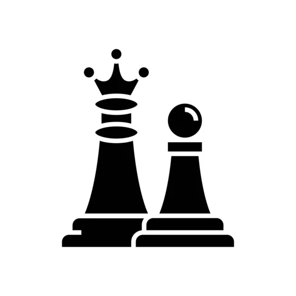 チェスは黒いアイコン、コンセプトイラスト、ベクトルフラットシンボル、グリフサインを動かす. — ストックベクタ