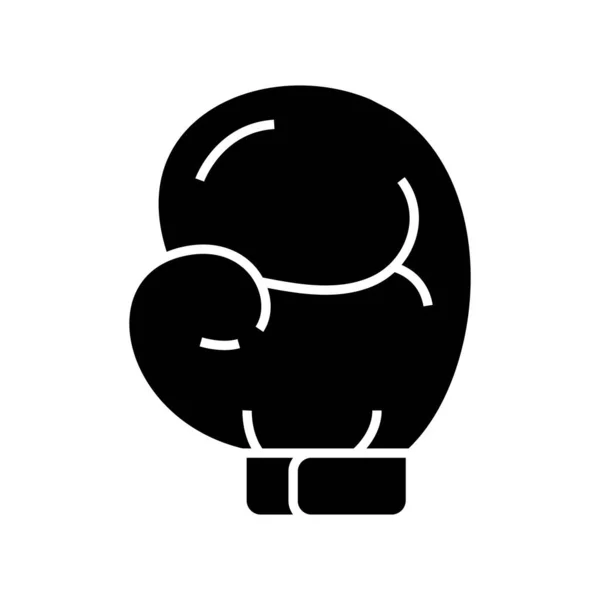 Guante de boxeo icono negro, concepto de ilustración, vector símbolo plano, signo de glifo . — Vector de stock