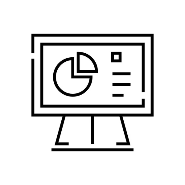 Giagram results line icon, concept sign, illustrazione vettoriale contorno, simbolo lineare . — Vettoriale Stock