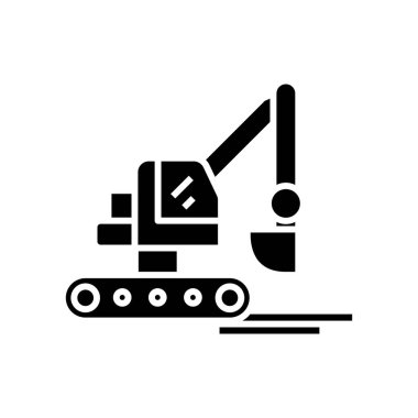 Teknik siyah simge oluşturma, konsept çizim, vektör düz sembol, kabartma işareti.