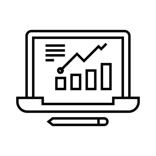 Ícone gráfico da linha de dados, signo do conceito, ilustração do vetor do esboço, símbolo linear . —  Vetores de Stock