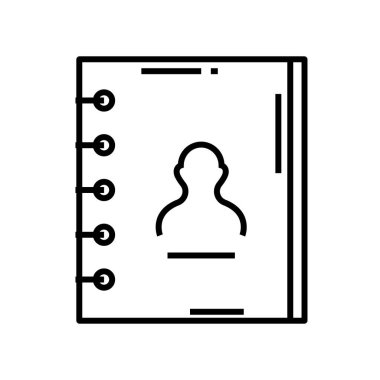 İnsan profili belge çizgisi simgesi, kavram işareti, özet vektör çizimi, doğrusal sembol.