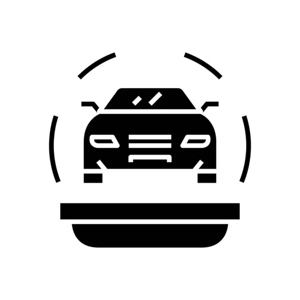 Seguro de carro ícone preto, ilustração conceito, símbolo plano vetorial, sinal de glifo . —  Vetores de Stock