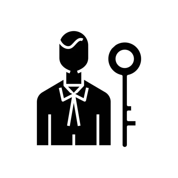 Business solution icona nera, illustrazione concettuale, simbolo piatto vettoriale, segno di glifo . — Vettoriale Stock