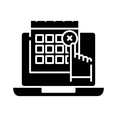 Takvim silme simgesi, konsept illüstrasyon, vektör düz sembol, kabartma işareti.