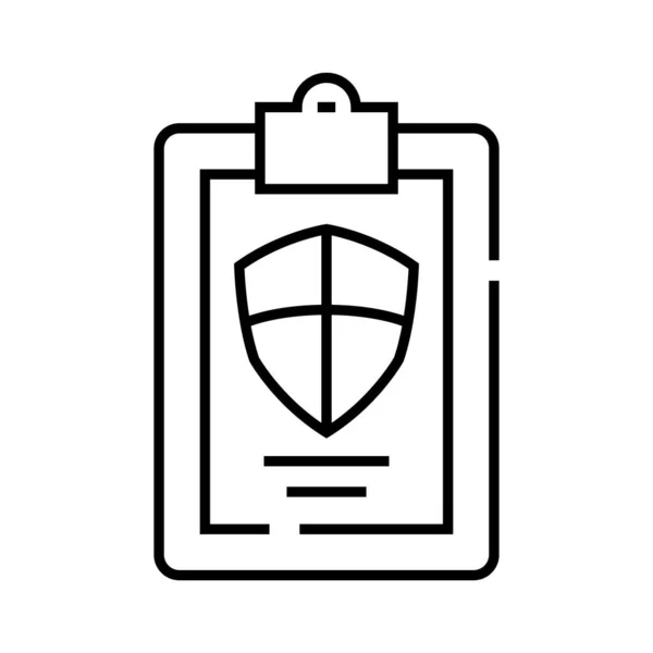 Icona della linea di prova della guardia, segno concettuale, illustrazione vettoriale del contorno, simbolo lineare . — Vettoriale Stock