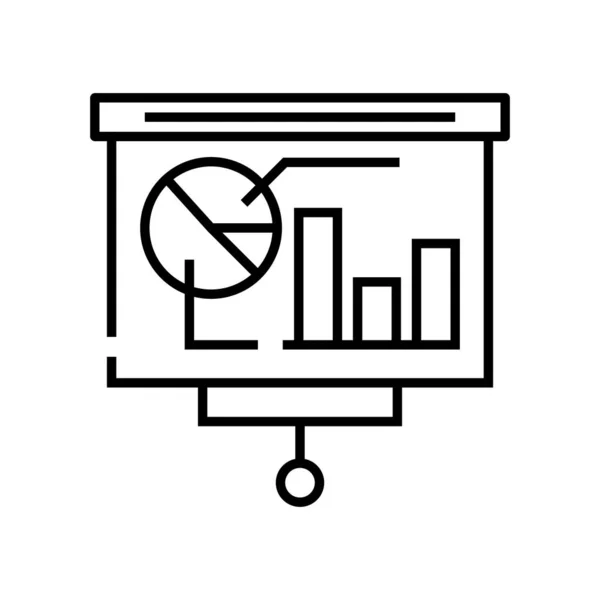Ícone de linha de dados do diagrama, signo do conceito, ilustração do vetor do esboço, símbolo linear . —  Vetores de Stock