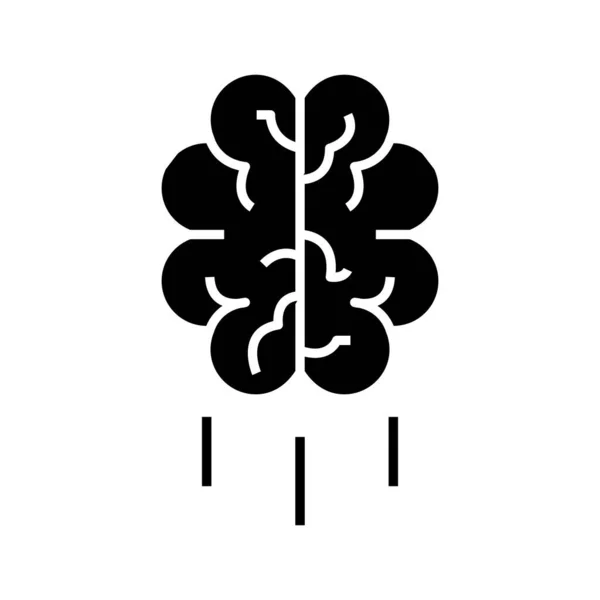 Brainstorm μαύρο εικονίδιο, έννοια εικονογράφηση, διάνυσμα επίπεδη σύμβολο, σύμβολο glyph. — Διανυσματικό Αρχείο