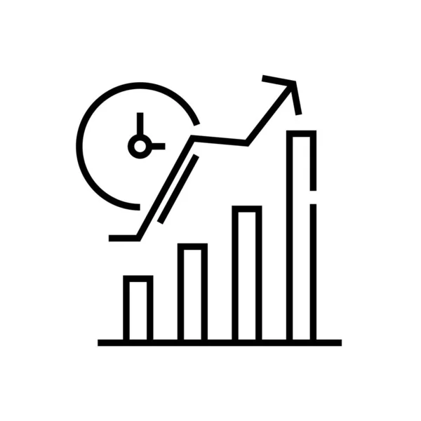 Ícone gráfico da linha de dados, signo do conceito, ilustração do vetor do esboço, símbolo linear . — Vetor de Stock