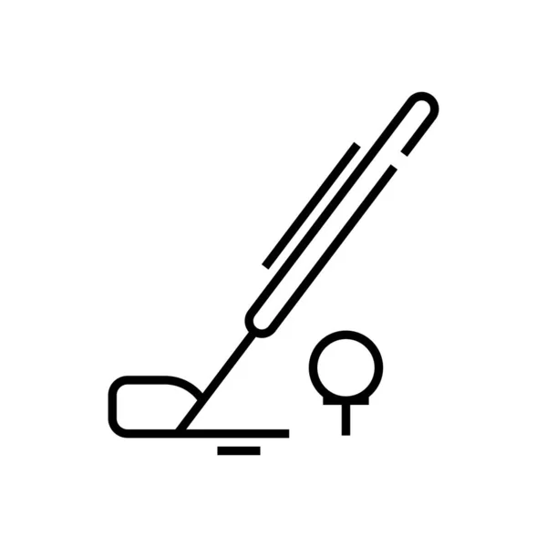 Golf supplies lijn pictogram, concept teken, schets vector illustratie, lineair symbool. — Stockvector