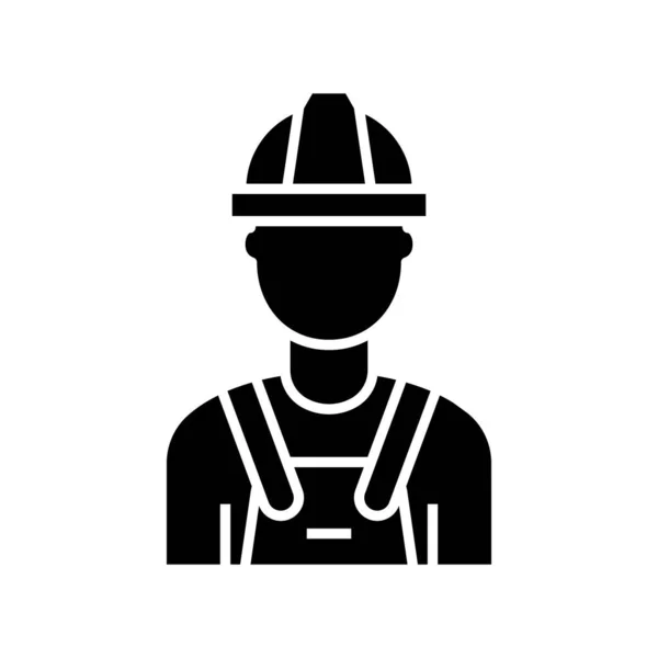 Icône noire Builder, illustration de concept, symbole plat vectoriel, signe glyphe . — Image vectorielle