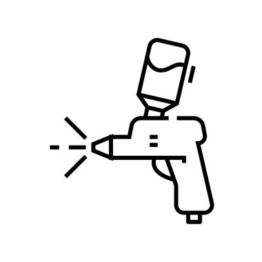 Graffiti boya çizgisi simgesi, kavram işareti, ana hatlı vektör çizimi, doğrusal sembol.