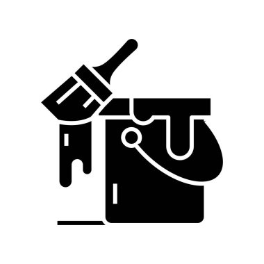 Tara ve boya simgesi, konsept illüstrasyon, vektör düz sembol, kabartma işareti.