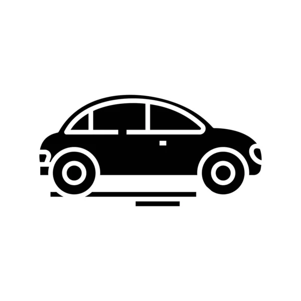 Концепция автомобиля черный значок, концепт-иллюстрация, векторный плоский символ, знак знака . — стоковый вектор