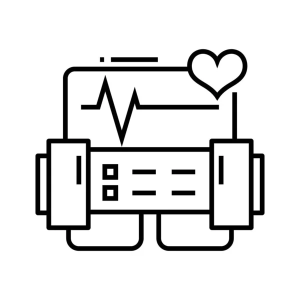 Icono de línea de equipo de corazón, signo de concepto, ilustración de vector de contorno, símbolo lineal . — Vector de stock