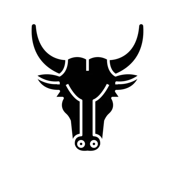 Toro avatar icono negro, concepto de ilustración, vector de símbolo plano, signo de glifo . — Vector de stock