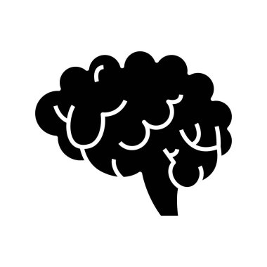 Beyin siyahı simgesi, konsept illüstrasyon, vektör düz sembol, sembol işareti.