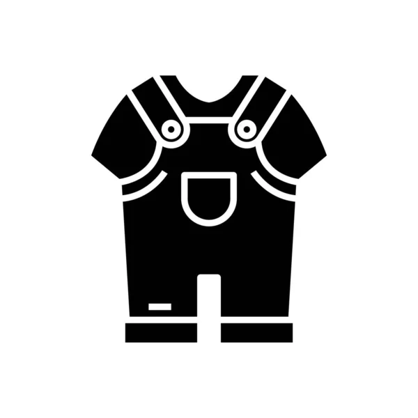 Niños ropa icono negro, concepto de ilustración, vector de símbolo plano, signo de glifo . — Archivo Imágenes Vectoriales