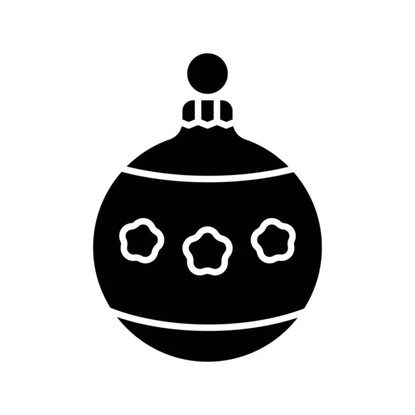 Boule de Noël icône noire, illustration de concept, symbole plat vectoriel, signe de glyphe . — Image vectorielle