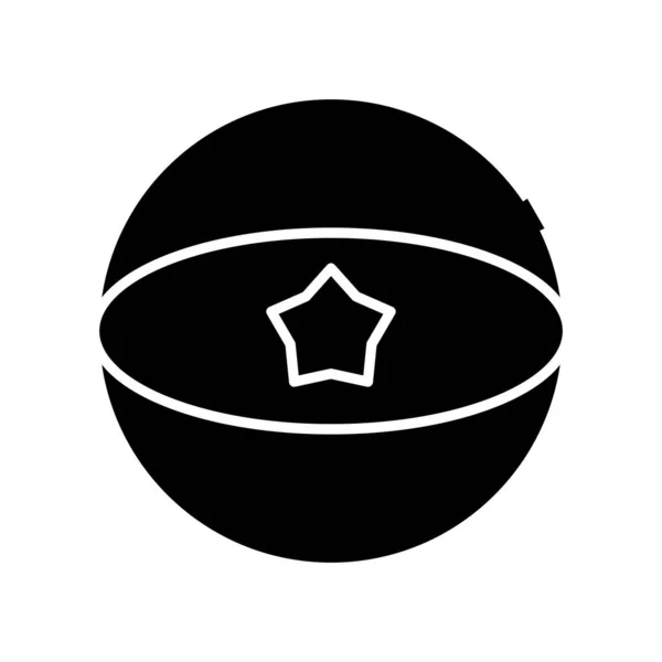 Icône noire boule de cirque, illustration de concept, symbole plat vectoriel, signe de glyphe . — Image vectorielle