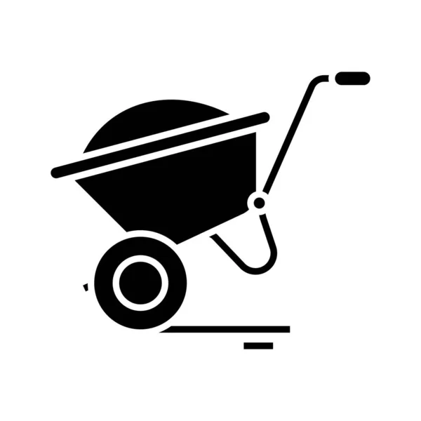 Cargo cart black icon, concept illustration, vector flat symbol, glyph sign. — Stock Vector
