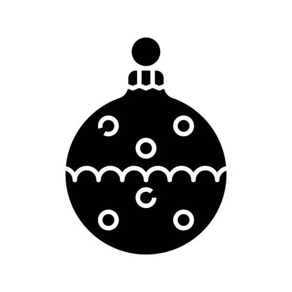 Різдвяна іграшка чорна ікона, концептуальна ілюстрація, векторний плоский символ, знак гліфа . — стоковий вектор