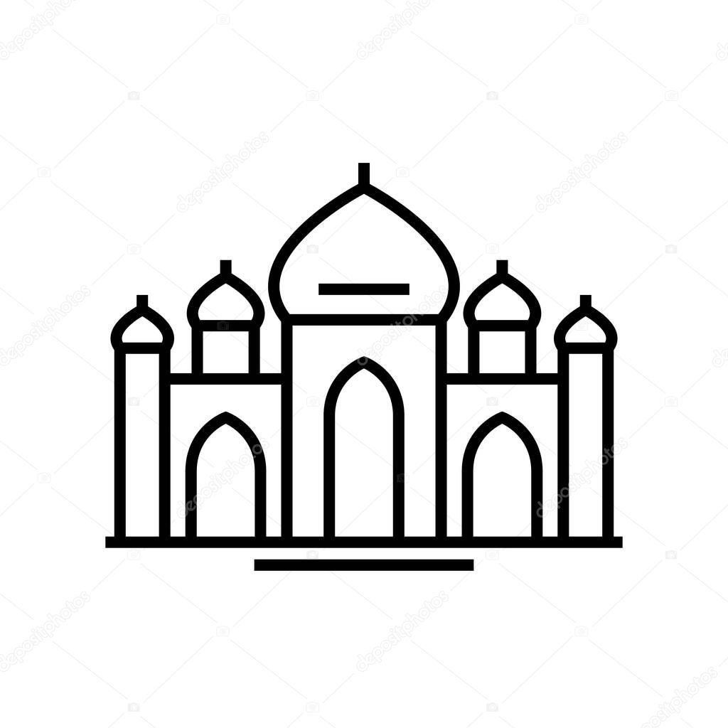 India temples line icon, concept sign, outline vector illustration, linear symbol.