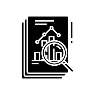 Çizelge veri simgesi, konsept illüstrasyon, vektör düz sembol, kabartma işareti.