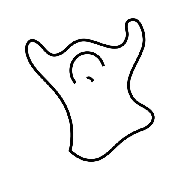 Ghost line ikon, begrepp tecken, kontur vektor illustration, linjär symbol. — Stock vektor