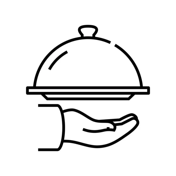 Ícone de linha de comida quente, sinal de conceito, ilustração de vetor de contorno, símbolo linear . — Vetor de Stock