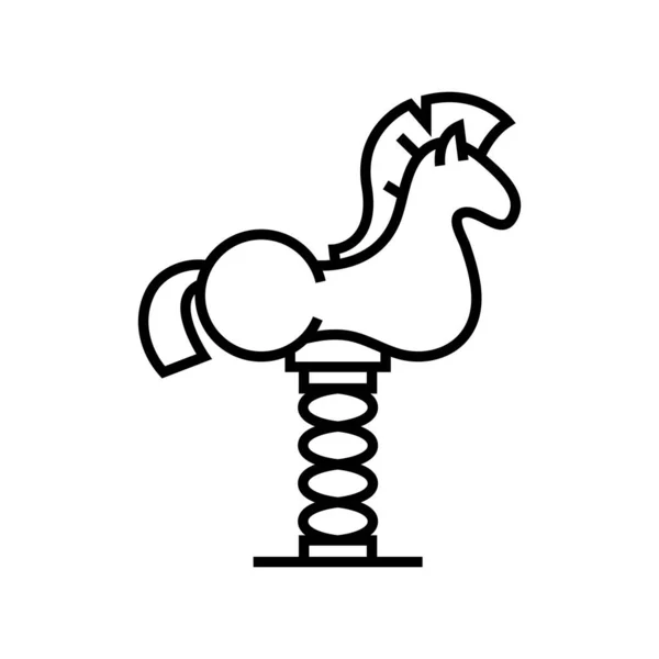 Icono de línea de juego de caballos, signo de concepto, ilustración de vectores de contorno, símbolo lineal . — Vector de stock