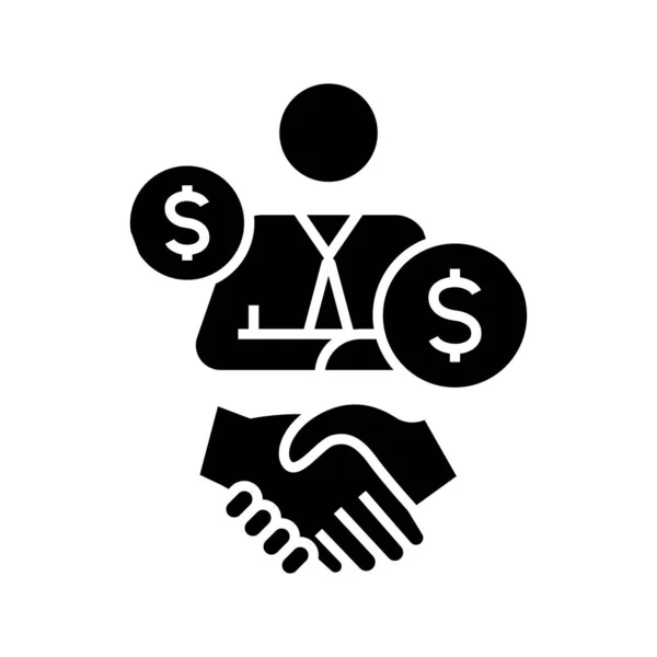 Brokerage black icon, concept illustration, vector flat symbol, glyph sign. — Stock Vector