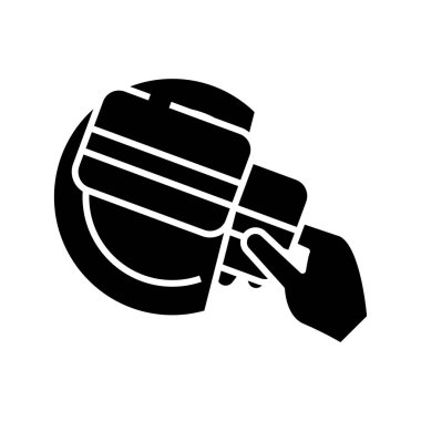 Kart ödeme simgesi, konsept illüstrasyon, vektör düz sembol, kabartma işareti.