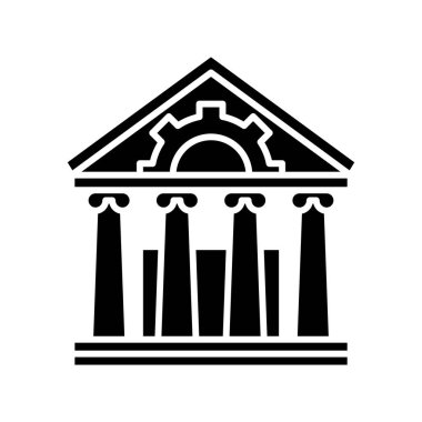 Bina seçenekleri siyah simge, konsept illüstrasyon, vektör düz sembol, kabartma işareti.