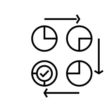 Giagram bağlantı çizgisi simgesi, konsept işareti, taslak vektör çizimi, doğrusal sembol.