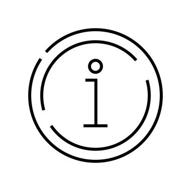 Bilgi satırı simgesi, kavram işareti, ana hatlı vektör çizimi, doğrusal sembol.