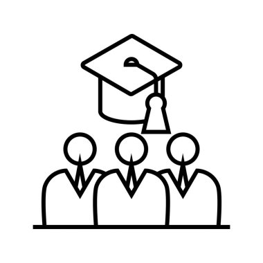 Çizgi simgesi, konsept işareti, taslak vektör illüstrasyonu, doğrusal sembol mezun eder.