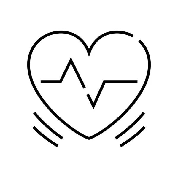 Icono de línea de frecuencia cardíaca, signo de concepto, ilustración de vectores de contorno, símbolo lineal . — Vector de stock