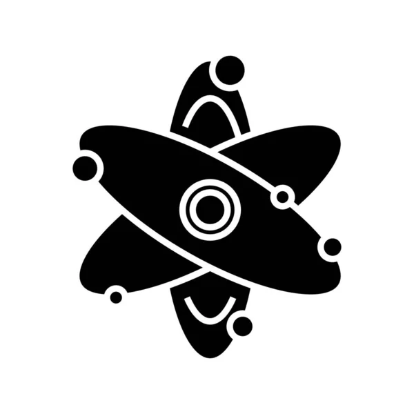 Connexions chimiques icône noire, illustration de concept, symbole plat vectoriel, signe de glyphe . — Image vectorielle